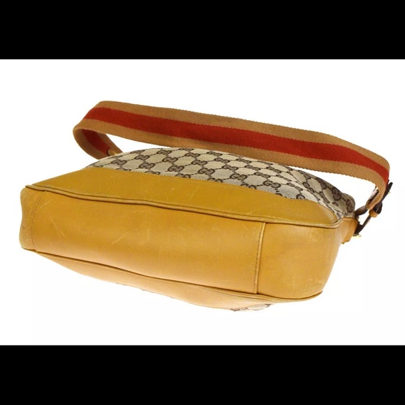 💖Gucci GG Shoulder Bag Bamboo Canvas Leather 2way - Picture 5 of 8